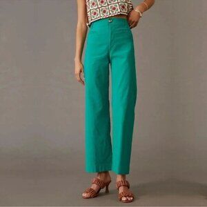 Anthropologie Green Wide Leg Pants